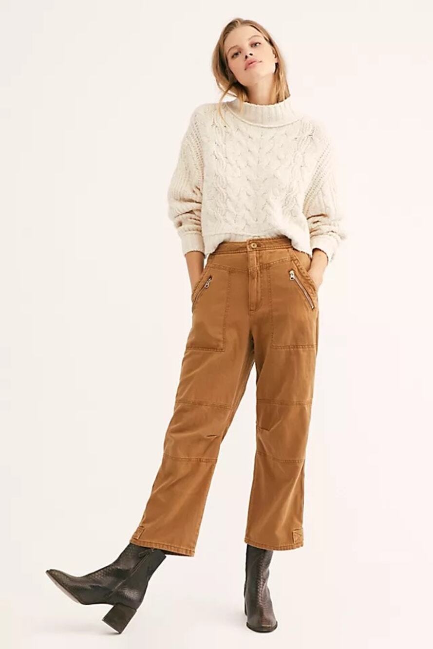Free People Misty Roads Brown Utility Pants